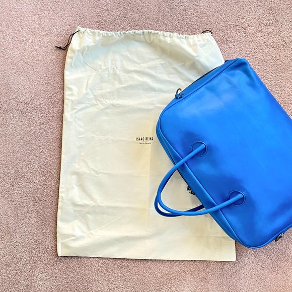 Isaac Reina Bond Satchel in cyan - laptop or weekender! - Picture 2 of 15